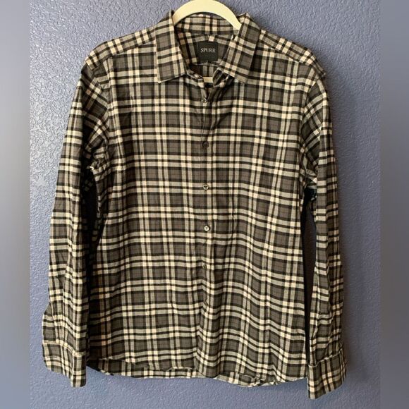 Simon Spurr Gray and Black Button Down Mens Casual Shirt | Large - Picture 1 of 3